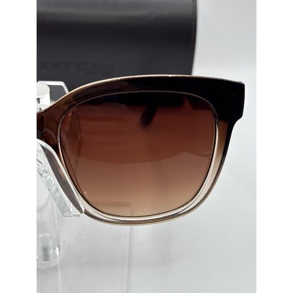 Anne Klein AKS1013 Sunglasses Brown Gradient Oversized Women w/ Case